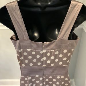 BCBGMaxAzria Taupe Polka Dot Satin Cocktail Dress Size M NWT